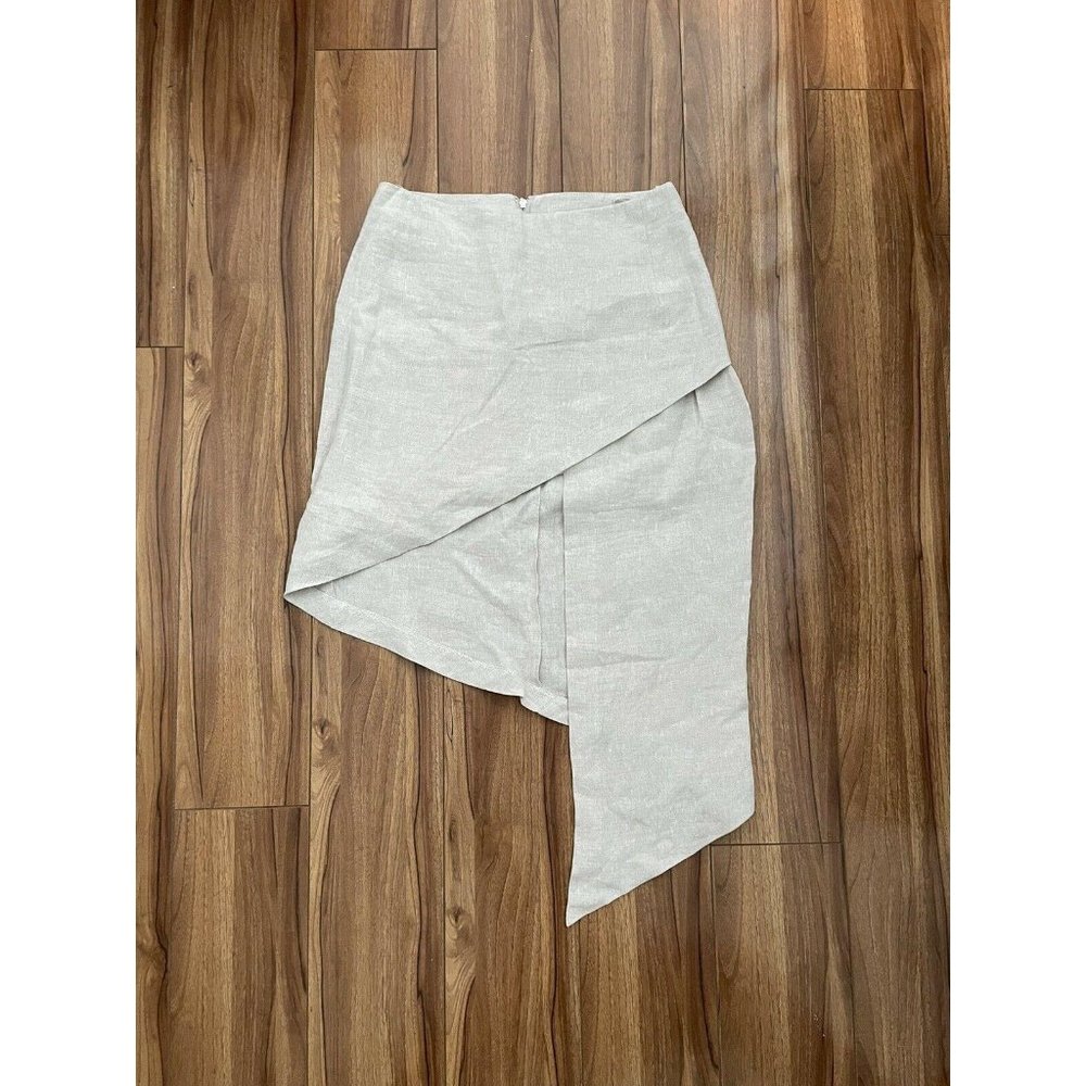 Bec & Bridge Linen Asymmetrical Wrap Skirt Size 4